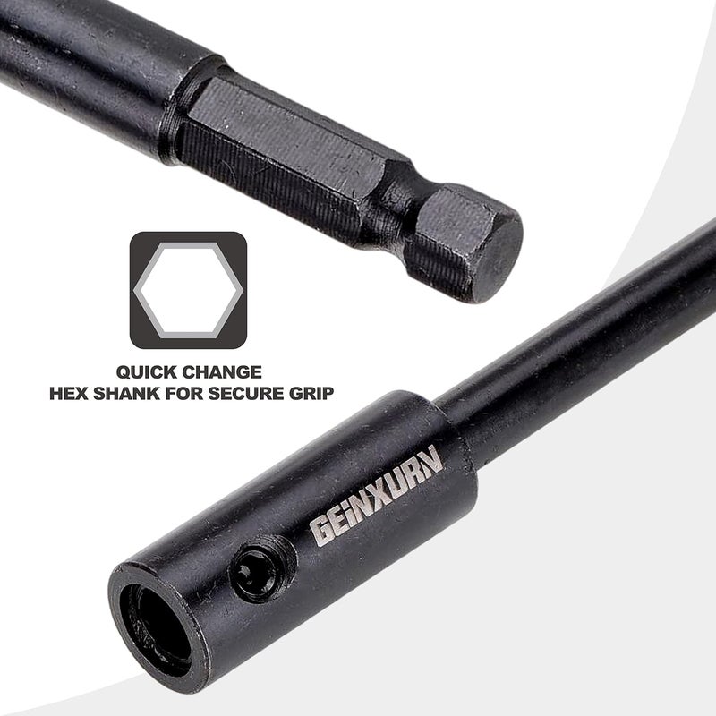 GEINXURN Tools Hole Saw Extension Chuck, 10-Inch x 3/8-Inch Hex Shank Reducing Locking Impact Extension - Image 3